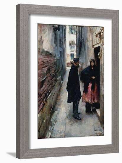 A Street in Venice-John Singer Sargent-Framed Art Print