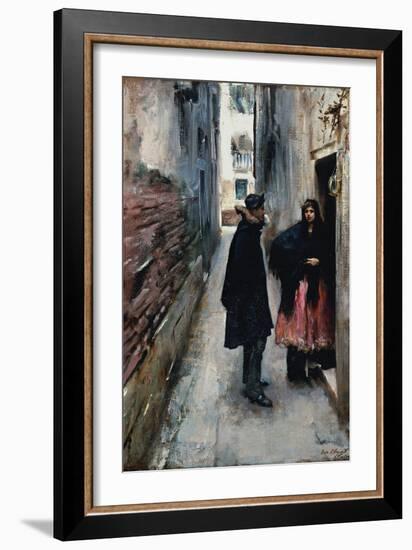 A Street in Venice-John Singer Sargent-Framed Art Print