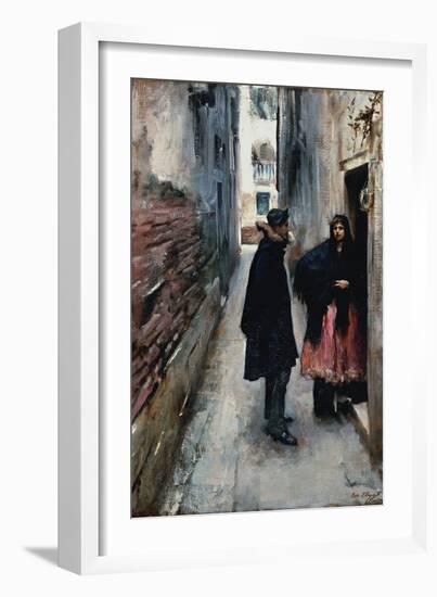 A Street in Venice-John Singer Sargent-Framed Art Print