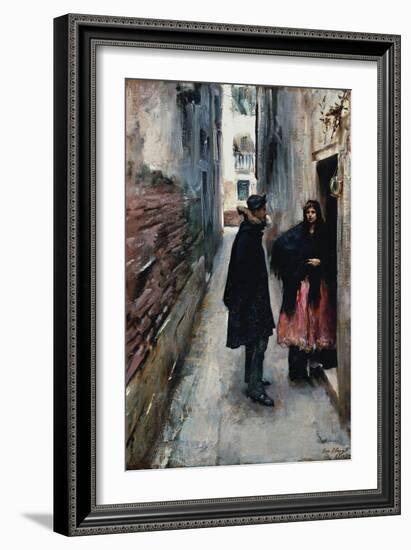 A Street in Venice-John Singer Sargent-Framed Art Print