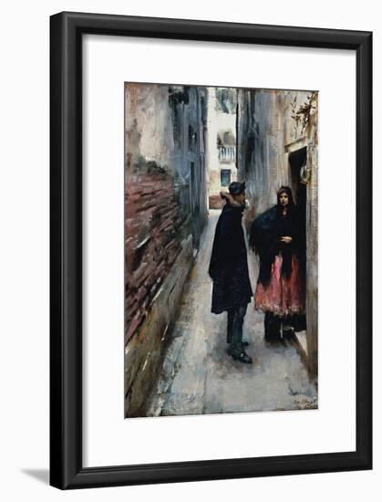 A Street in Venice-John Singer Sargent-Framed Art Print