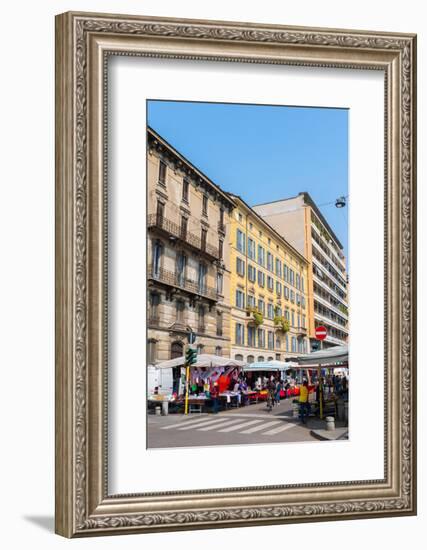 A street market in Milan, Lombardy, Italy, Europe-Alexandre Rotenberg-Framed Photographic Print