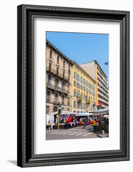 A street market in Milan, Lombardy, Italy, Europe-Alexandre Rotenberg-Framed Photographic Print