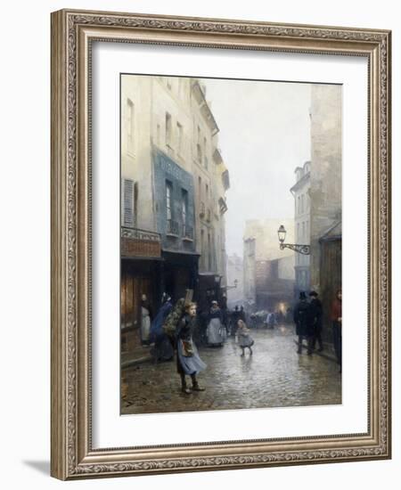 A Street Market, Paris, France-Victor Gabriel Gilbert-Framed Giclee Print