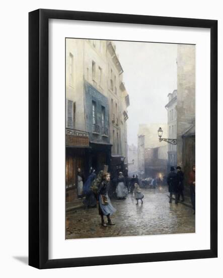 A Street Market, Paris, France-Victor Gabriel Gilbert-Framed Giclee Print