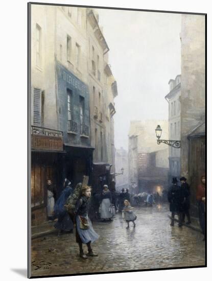 A Street Market, Paris, France-Victor Gabriel Gilbert-Mounted Giclee Print