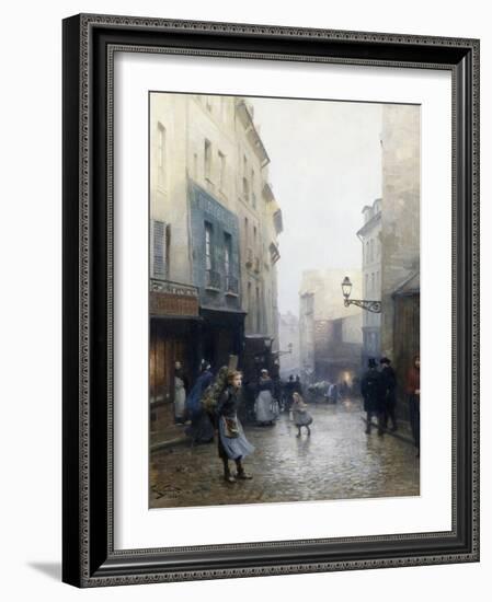 A Street Market, Paris, France-Victor Gabriel Gilbert-Framed Giclee Print