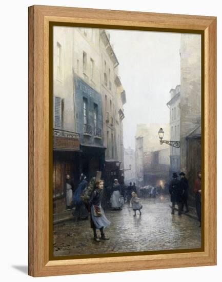 A Street Market, Paris, France-Victor Gabriel Gilbert-Framed Premier Image Canvas