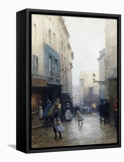 A Street Market, Paris, France-Victor Gabriel Gilbert-Framed Premier Image Canvas