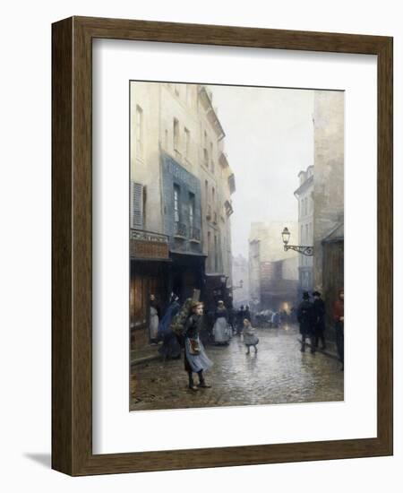 A Street Market, Paris, France-Victor Gabriel Gilbert-Framed Giclee Print