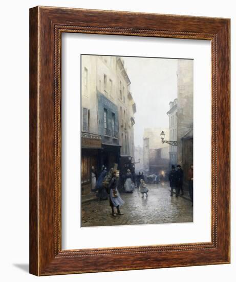 A Street Market, Paris, France-Victor Gabriel Gilbert-Framed Giclee Print