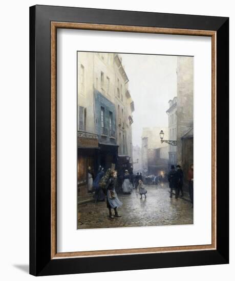 A Street Market, Paris, France-Victor Gabriel Gilbert-Framed Giclee Print