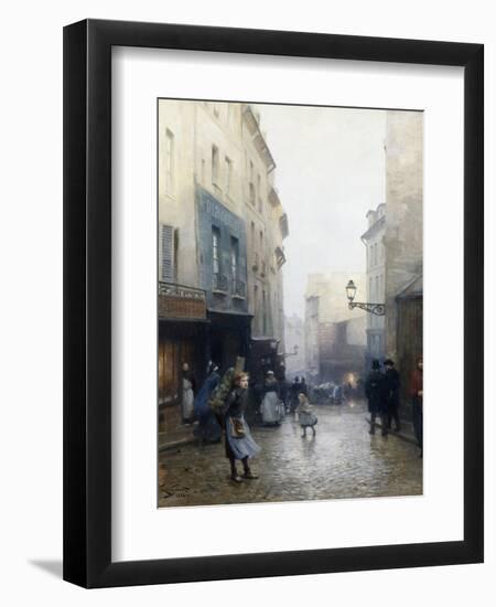 A Street Market, Paris, France-Victor Gabriel Gilbert-Framed Giclee Print