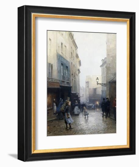 A Street Market, Paris, France-Victor Gabriel Gilbert-Framed Giclee Print