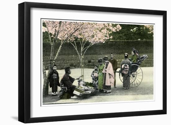 A Street Merchant, Japan, 1904-null-Framed Giclee Print