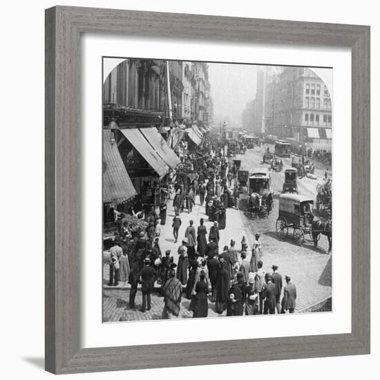 A Street Scene in Chicago, Illinois, USA, 1896-Underwood & Underwood-Framed Photographic Print