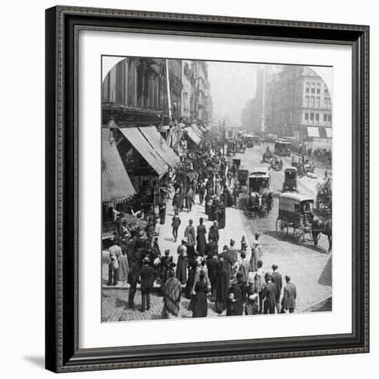 A Street Scene in Chicago, Illinois, USA, 1896-Underwood & Underwood-Framed Photographic Print