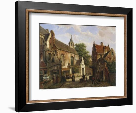 A Street Scene in Delft-Joseph Bail-Framed Giclee Print