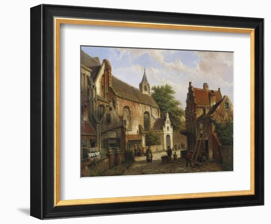 A Street Scene in Delft-Joseph Bail-Framed Giclee Print