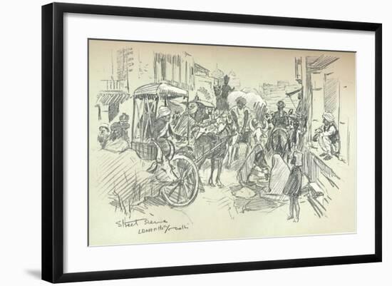 A Street Scene in Delhi, C1903-Leonard Raven-hill-Framed Giclee Print