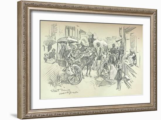 A Street Scene in Delhi, C1903-Leonard Raven-hill-Framed Giclee Print