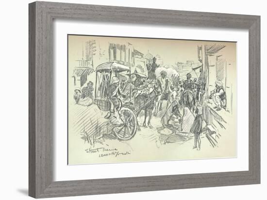 A Street Scene in Delhi, C1903-Leonard Raven-hill-Framed Giclee Print