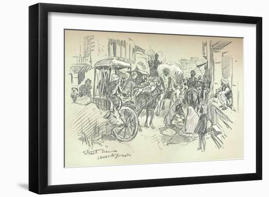 A Street Scene in Delhi, C1903-Leonard Raven-hill-Framed Giclee Print