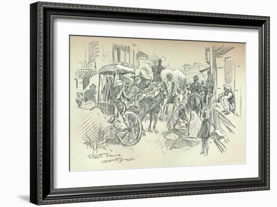 A Street Scene in Delhi, C1903-Leonard Raven-hill-Framed Giclee Print