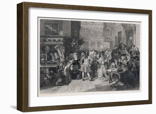 A Street Scene in London at the Time of the 'south Sea Bubble'-null-Framed Art Print