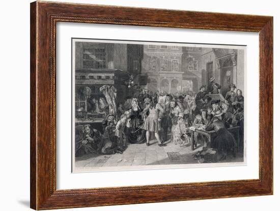 A Street Scene in London at the Time of the 'south Sea Bubble'-null-Framed Art Print