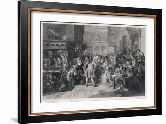 A Street Scene in London at the Time of the 'south Sea Bubble'-null-Framed Art Print