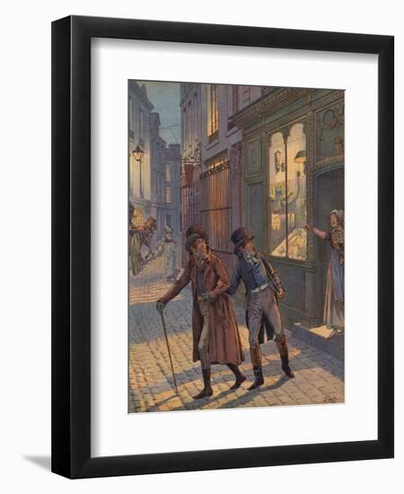 A Street Scene in Paris-null-Framed Giclee Print