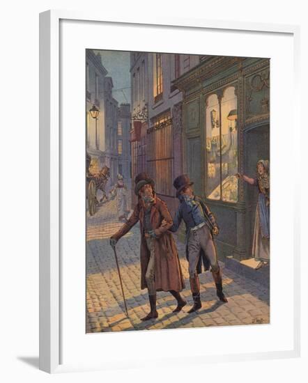 A Street Scene in Paris-null-Framed Giclee Print