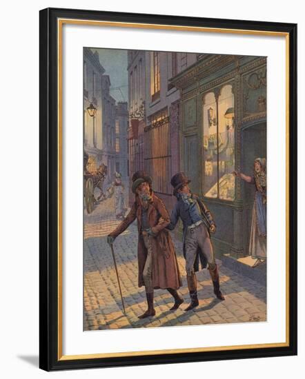A Street Scene in Paris-null-Framed Giclee Print