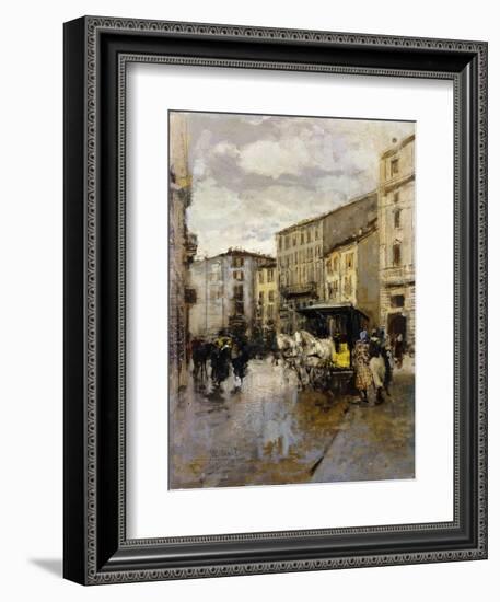 A Street Scene, Milan-Mose Bianchi-Framed Giclee Print