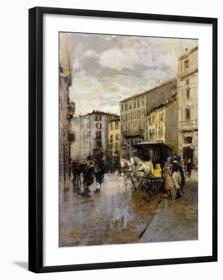 A Street Scene, Milan-Mose Bianchi-Framed Giclee Print