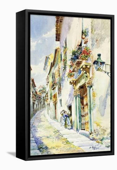 A Street Scene, Toledo-Marin Higuero Enrique-Framed Premier Image Canvas