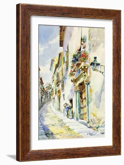 A Street Scene, Toledo-Marin Higuero Enrique-Framed Giclee Print