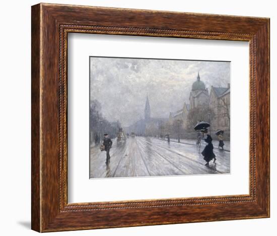 A Street Scene-Paul Fischer-Framed Giclee Print