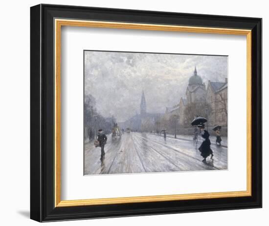 A Street Scene-Paul Fischer-Framed Giclee Print