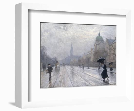 A Street Scene-Paul Fischer-Framed Giclee Print