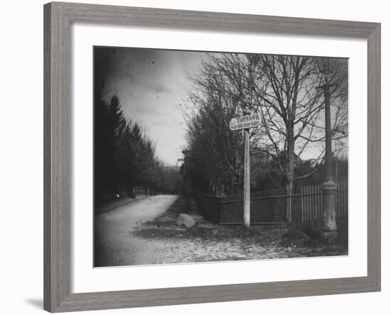 A Street Sign Saying Tarrytown, Saw Mill River Valley, Saw Mill Road, Ny-Wallace G^ Levison-Framed Premium Photographic Print