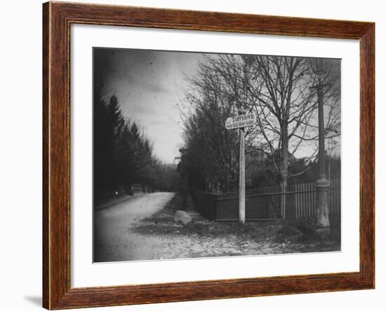 A Street Sign Saying Tarrytown, Saw Mill River Valley, Saw Mill Road, Ny-Wallace G^ Levison-Framed Premium Photographic Print