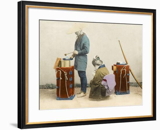 A Street Vendor of Rice Wine - Japan-null-Framed Photographic Print