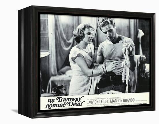 A Streetcar Named Desire, French Movie Poster, 1951-null-Framed Stretched Canvas