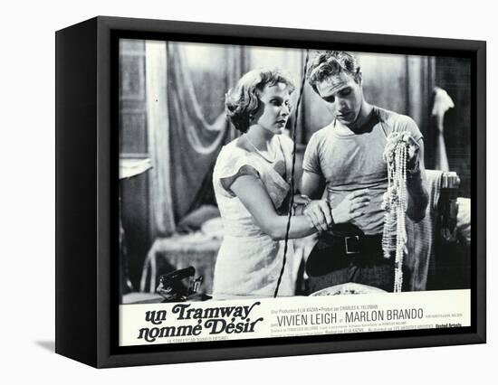 A Streetcar Named Desire, French Movie Poster, 1951-null-Framed Stretched Canvas