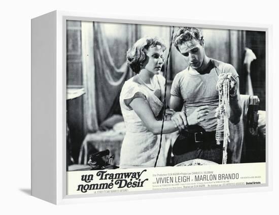 A Streetcar Named Desire, French Movie Poster, 1951-null-Framed Stretched Canvas