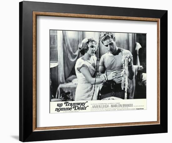 A Streetcar Named Desire, French Movie Poster, 1951-null-Framed Premium Giclee Print