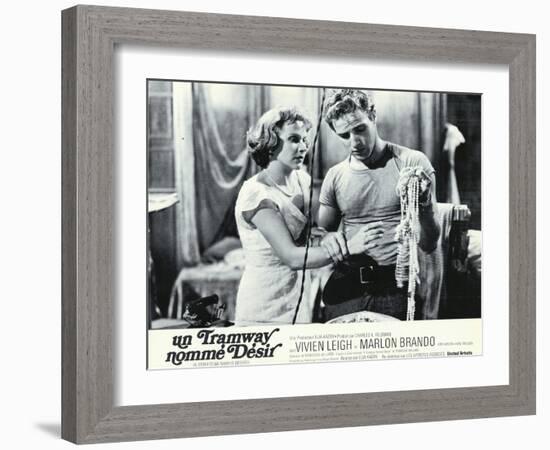 A Streetcar Named Desire, French Movie Poster, 1951-null-Framed Art Print