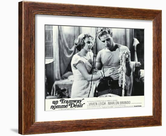 A Streetcar Named Desire, French Movie Poster, 1951-null-Framed Art Print